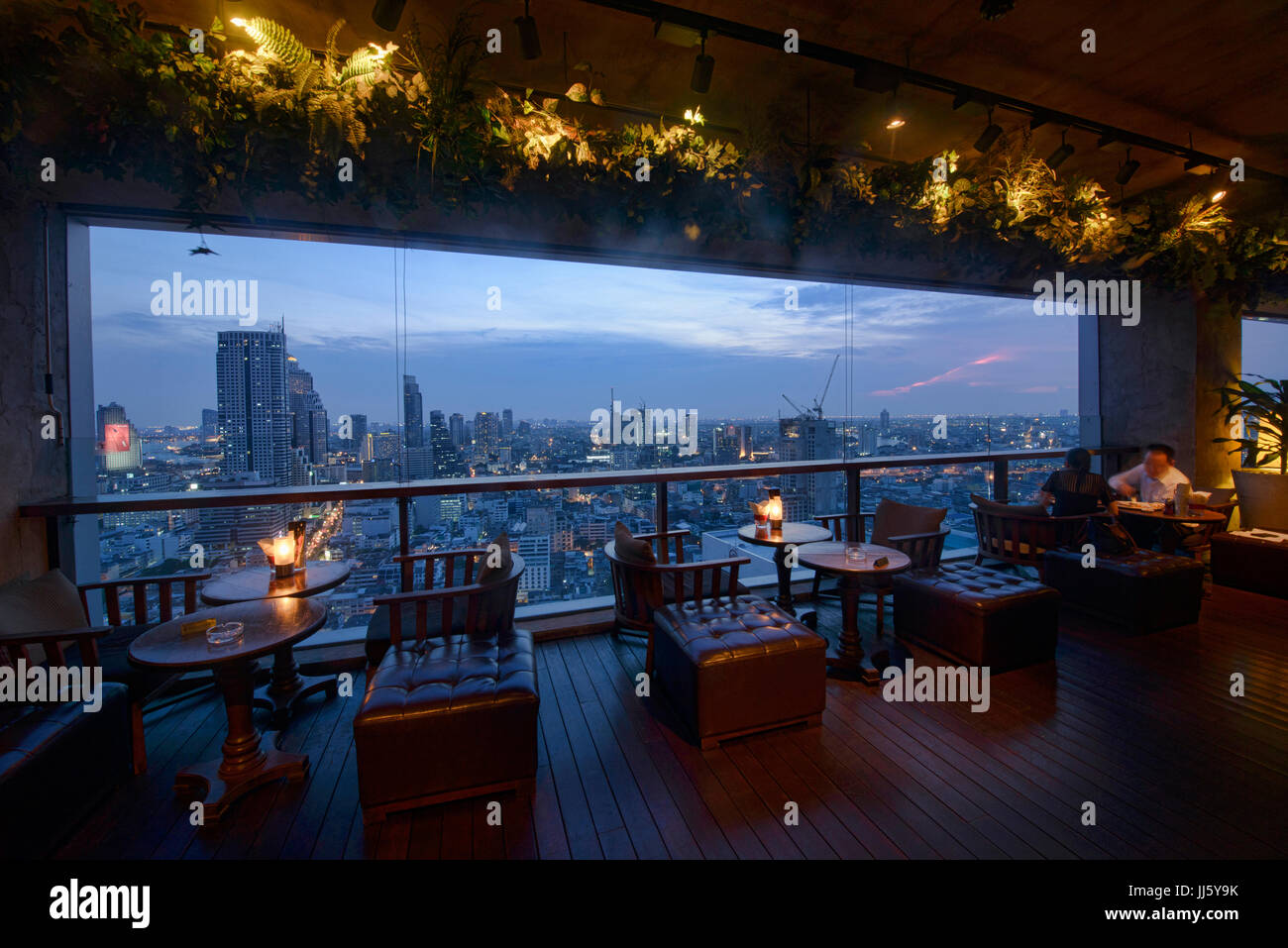 Fine Dining With A View Bangkok Thailand Stock Photo