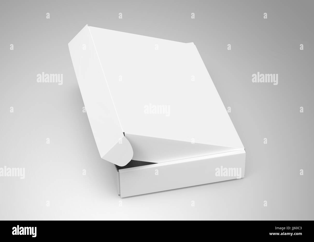 Blank tuck top box template, slightly open paper box mockup isolated on ...