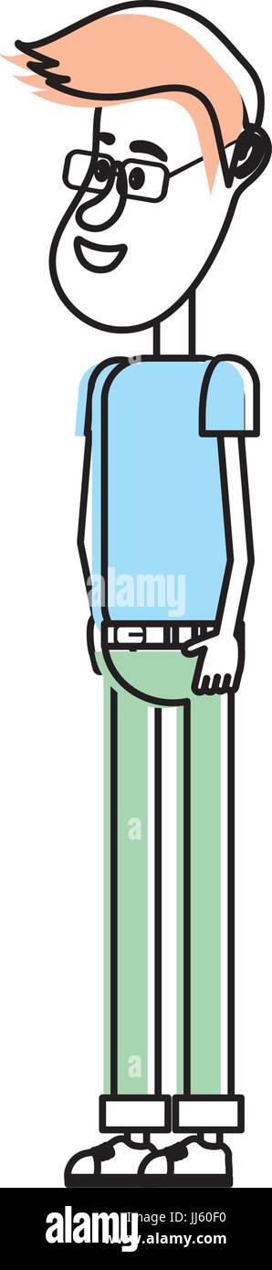 cute man with hairstyle design and clothes Stock Vector Image & Art - Alamy