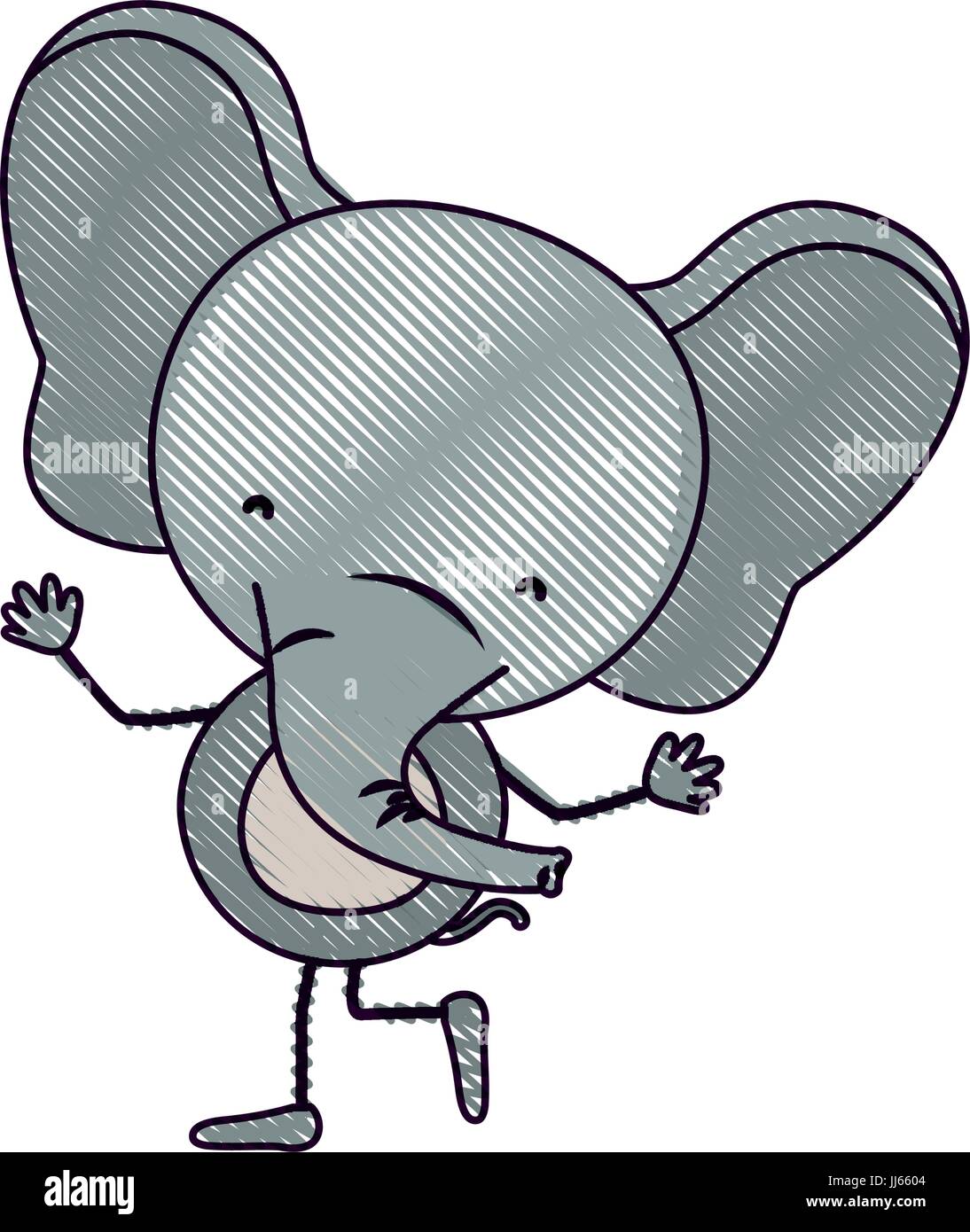 color crayon silhouette caricature with cute elephant dancing stock vector image art alamy alamy
