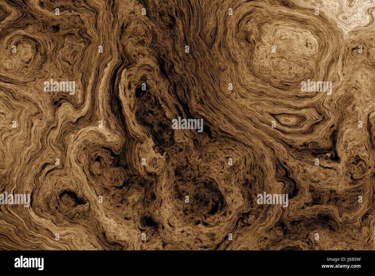 Texture of roots of tree with wavy lines and age rings. Abstract ...