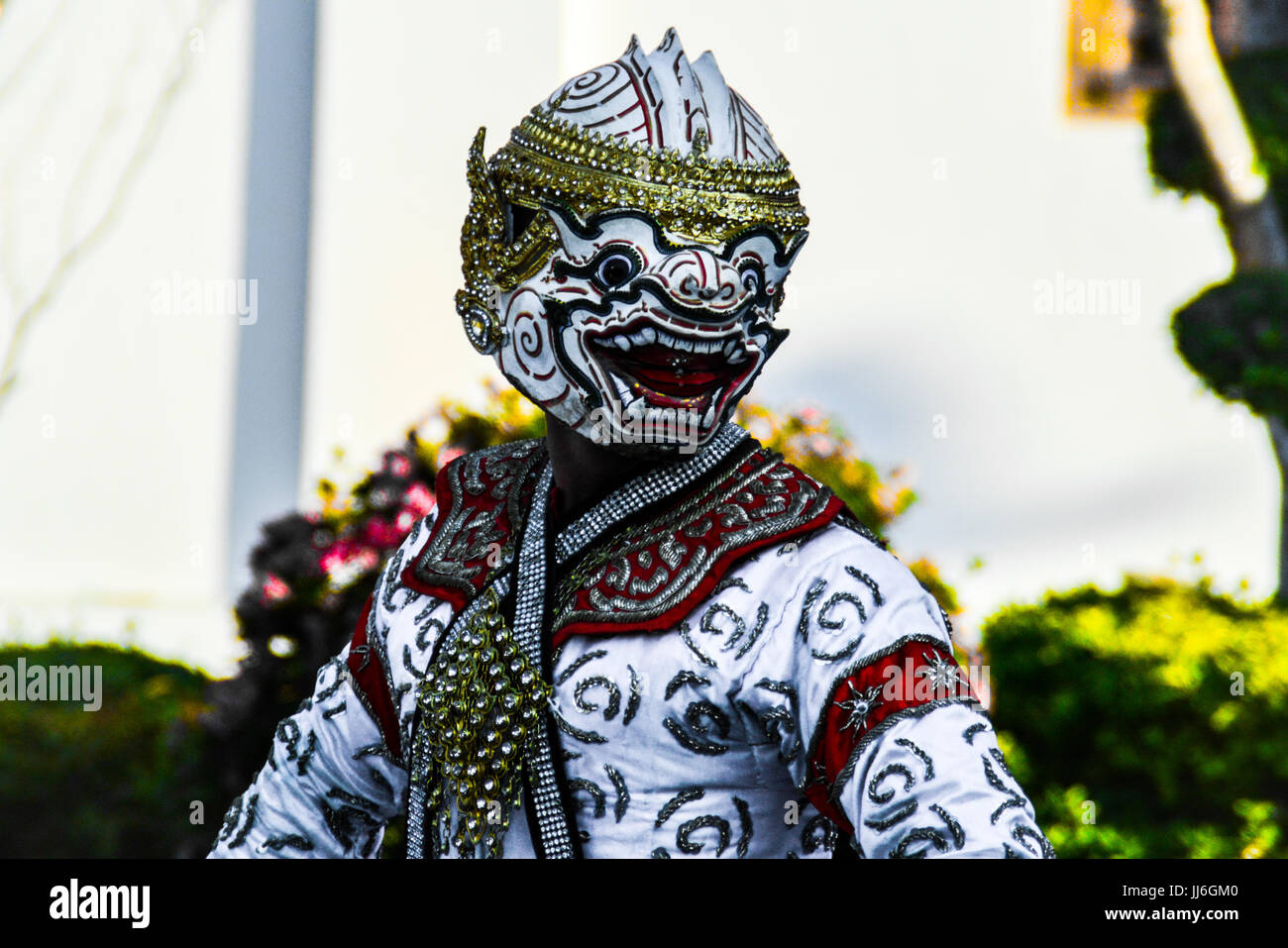 Traditional thai folk dancer in full costumes in Thailand during Songkran Festival Stock Photo