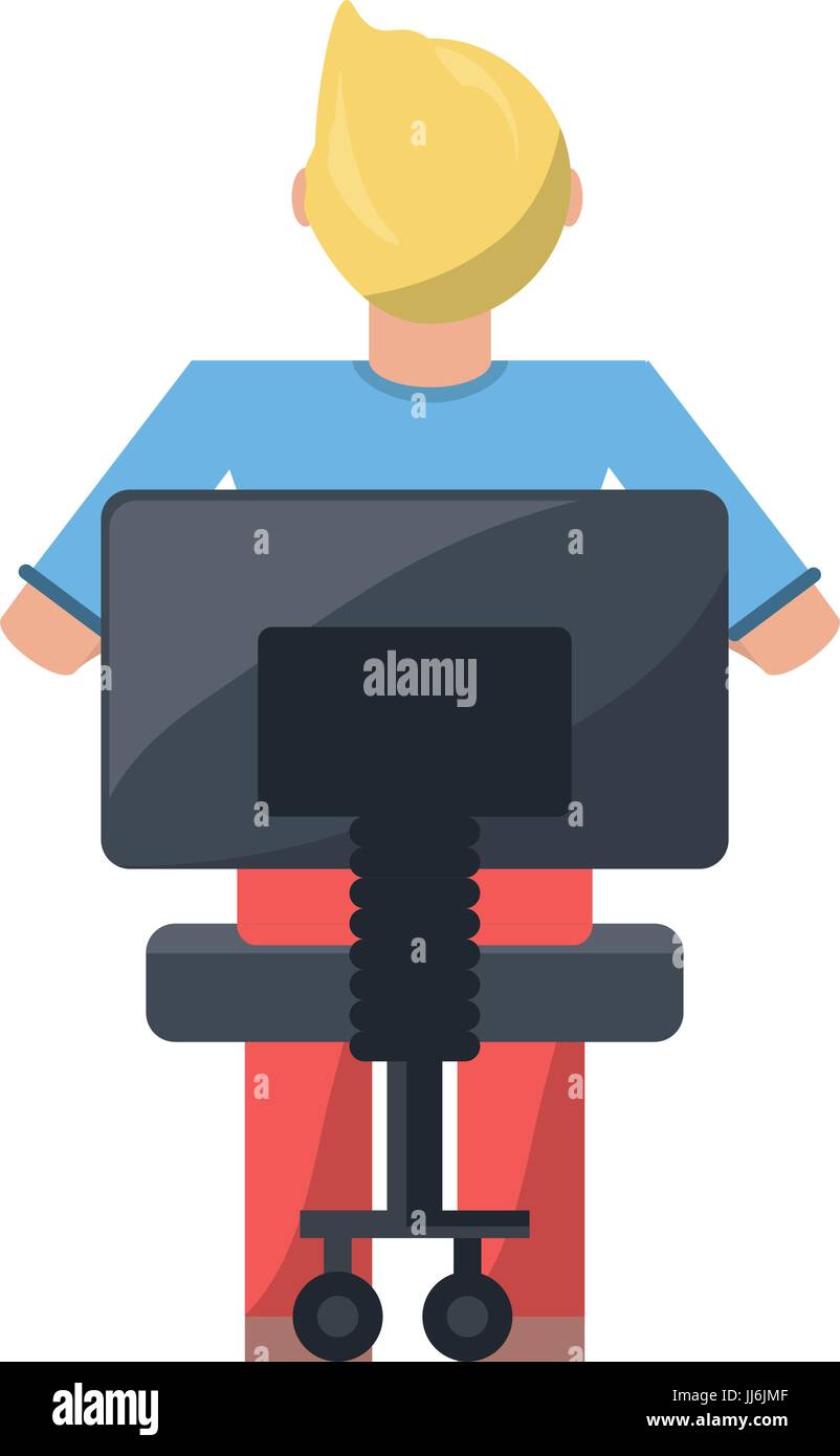 Man sitting on a chair icon vector illustration graphic design Stock ...