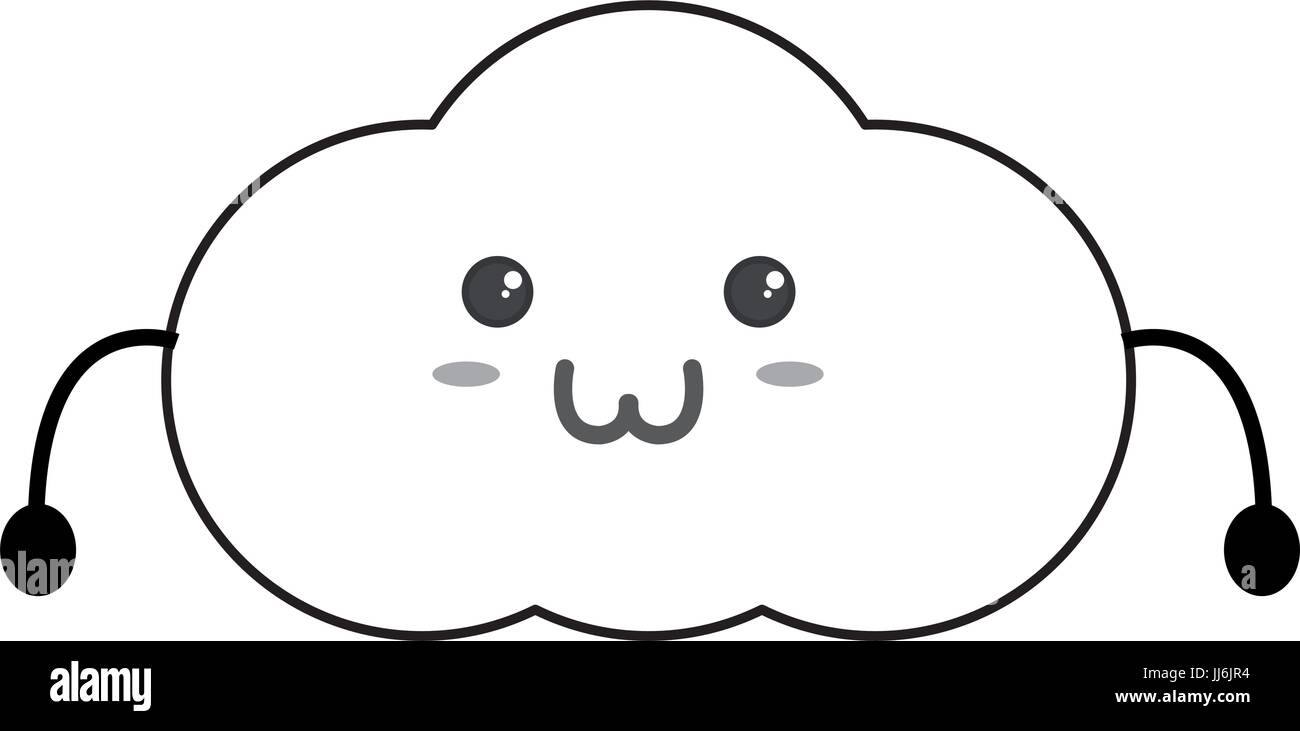 Cute cloud kawaii cartoon icon vector illustration graphic design Stock ...