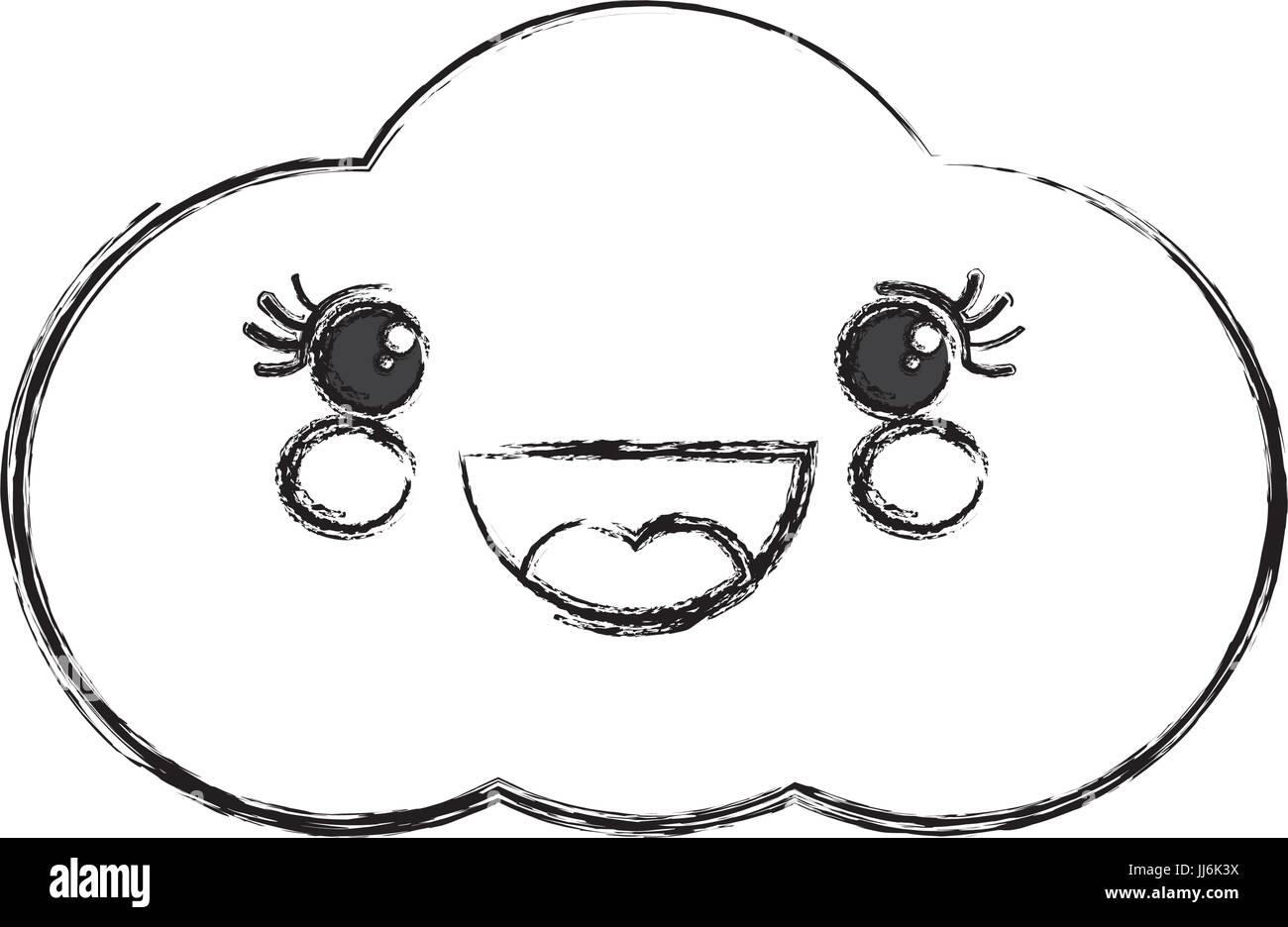 Cute cloud kawaii cartoon icon vector illustration graphic design Stock ...