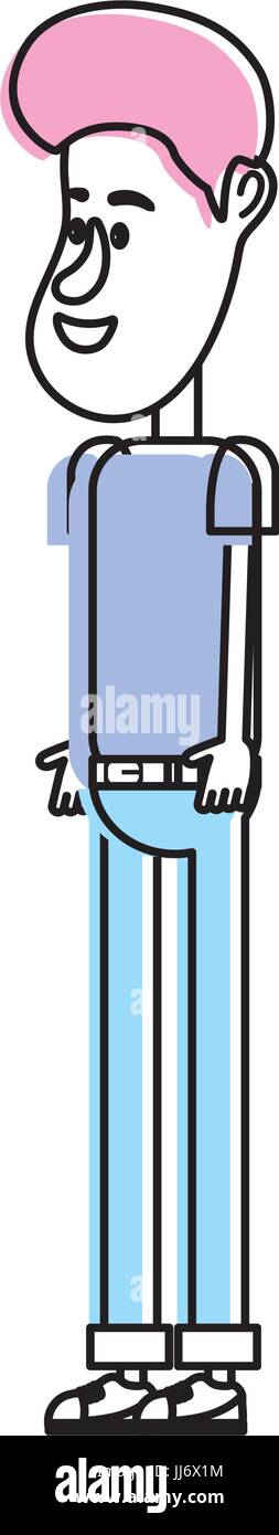 cute man with hairstyle design and clothes Stock Vector Image & Art - Alamy