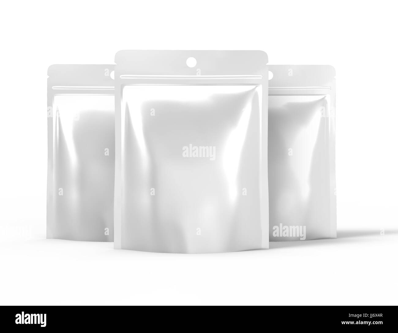 Blank Zipper pouch, three plastic bags template mockup for design uses
