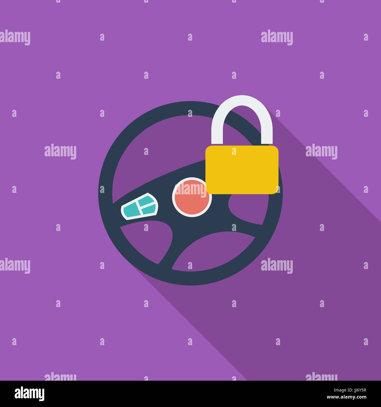 Car steering lock Stock Vector Images Alamy