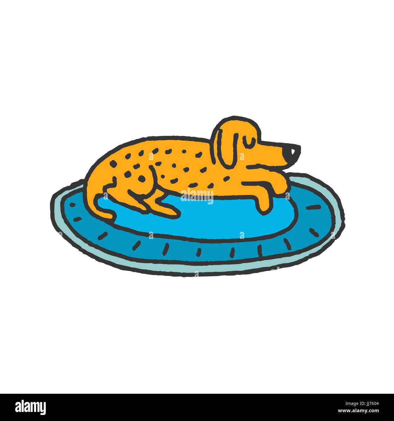 dog on rug sleeps isolated. Home pet dream Stock Vector Image & Art - Alamy