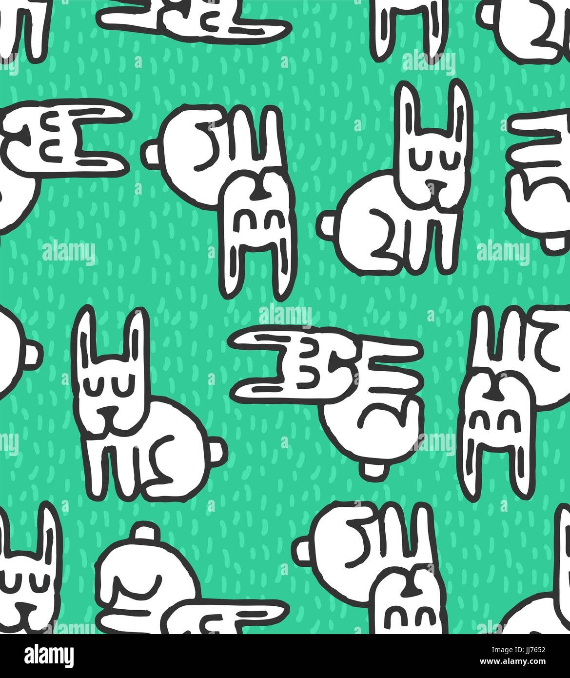 Hare pattern. rabbit Hand drawing ornament. Texture for childrens cloth ...