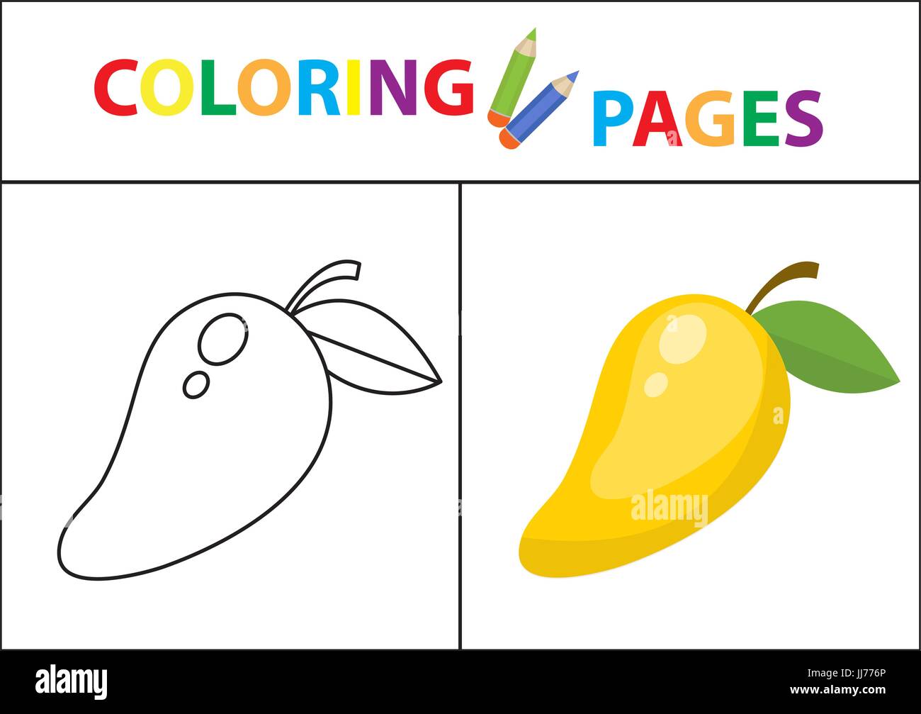 Download Coloring Book Page Sketch Outline And Color Version Coloring For Kids Childrens Education Vector Illustration Stock Vector Image Art Alamy