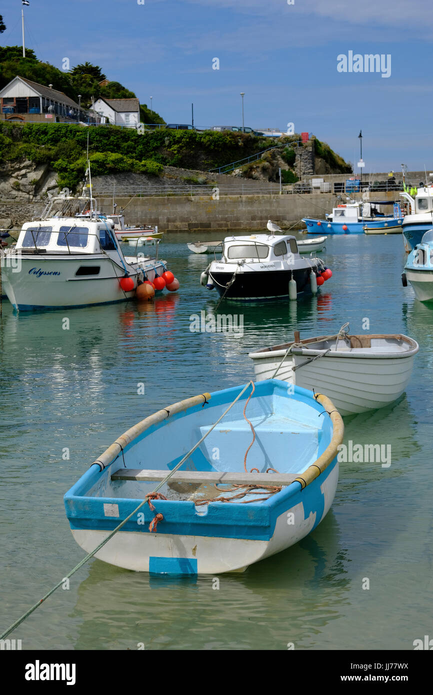 small boats in Newquay harbour Stock Photo