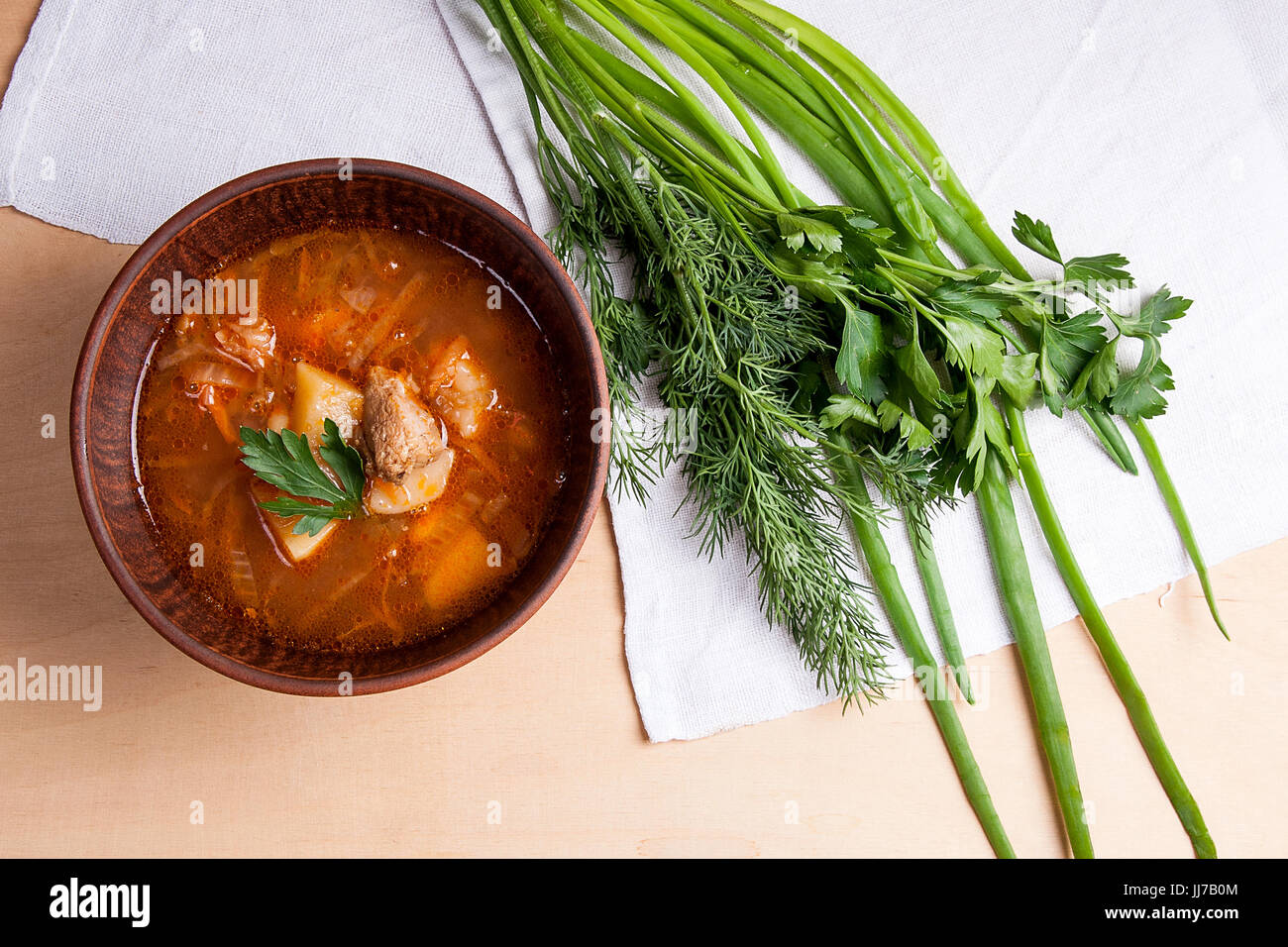 Borsch traditional ukrainian and russian red beetroot soup with red