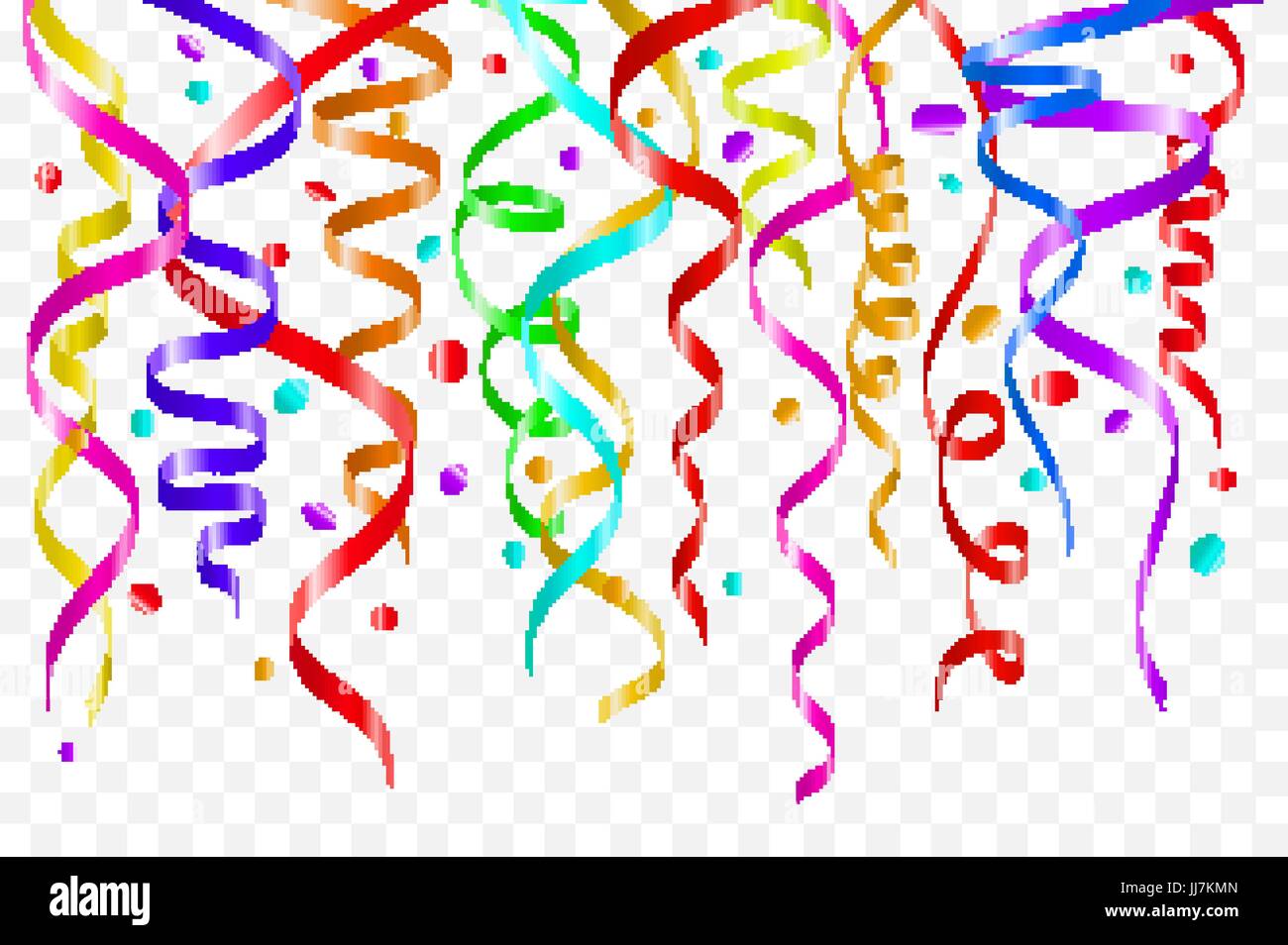 Party Decorations Color Streamers or Curling Party Ribbons. Vector