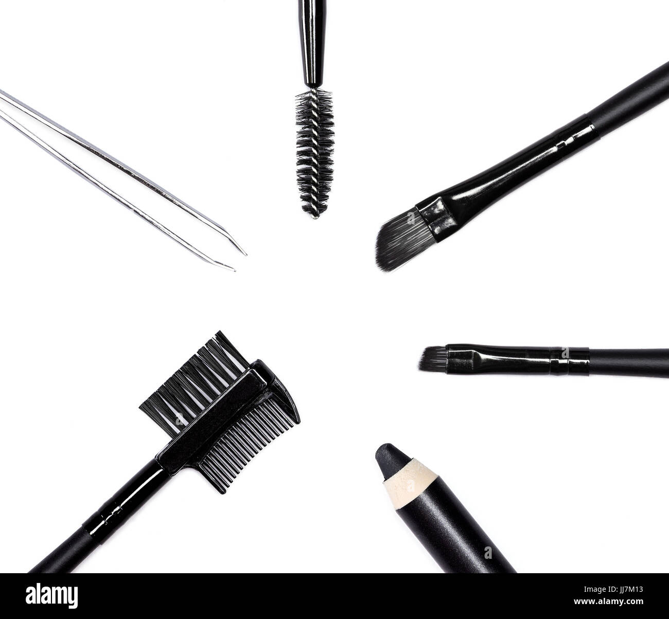 Accessories for care of the brows eyebrow pencil, angle brushes made