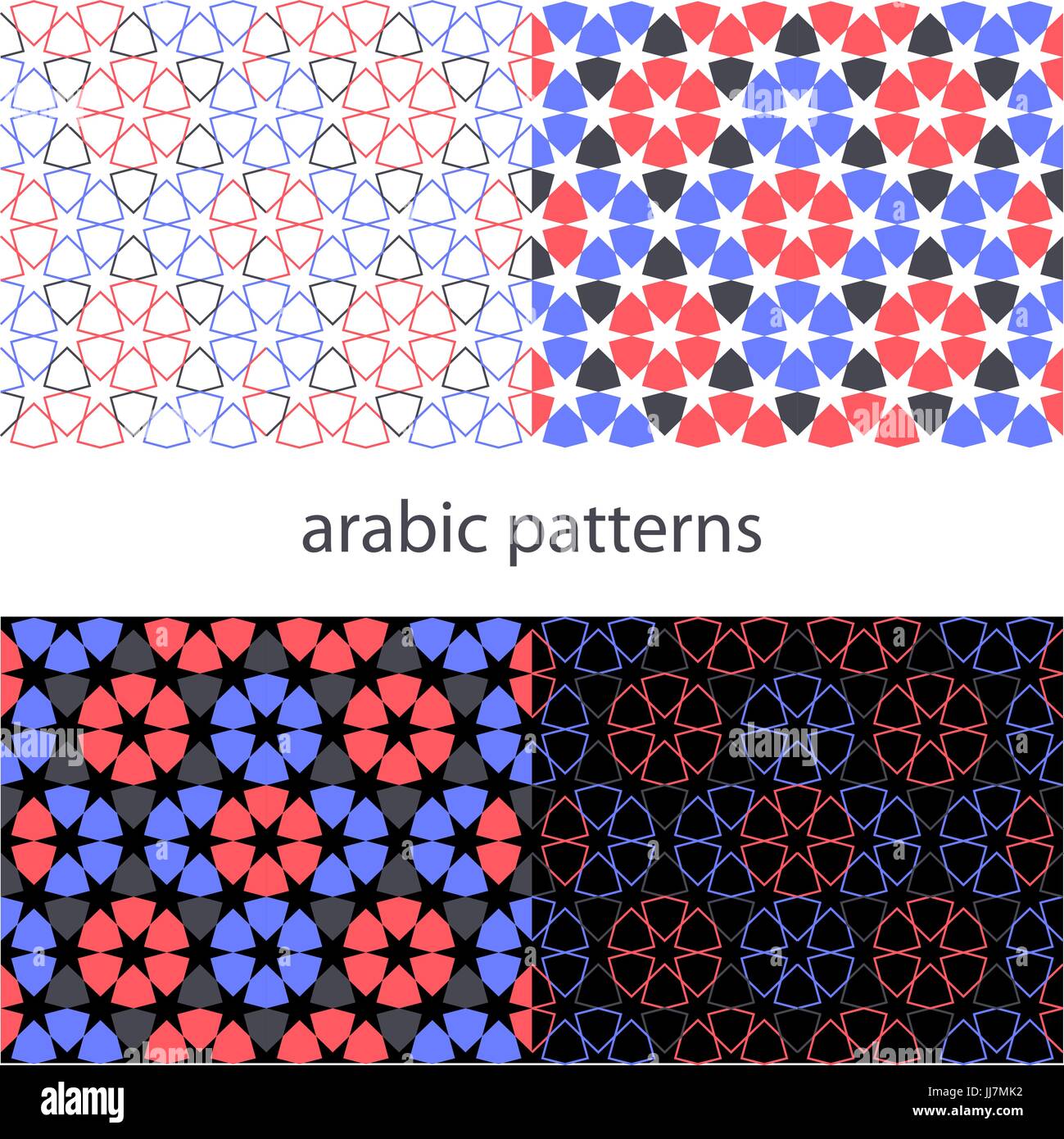 vector set arabic Background with seamless pattern in islamic style ...