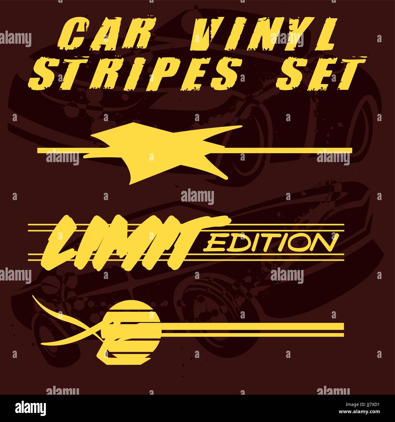 Car stripe design set to print and cut on vinyl Stock Vector Image