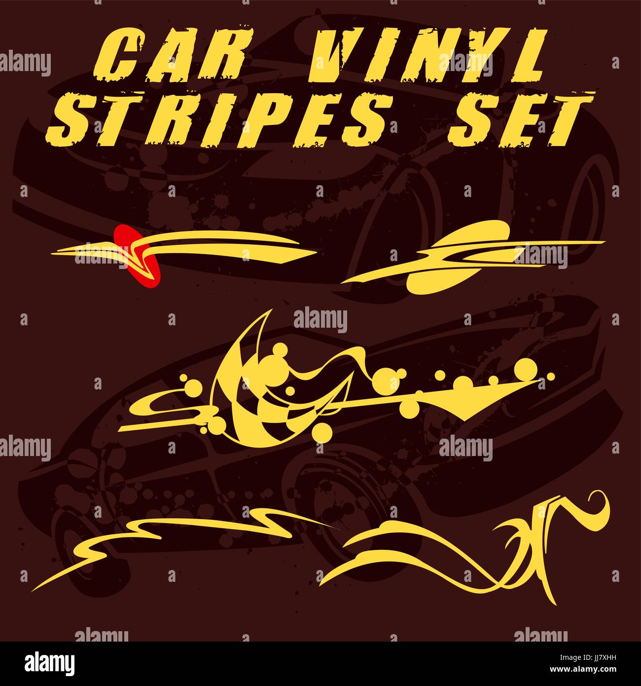 Car Stripe Design Set To Print And Cut On Vinyl Stock Vector Image