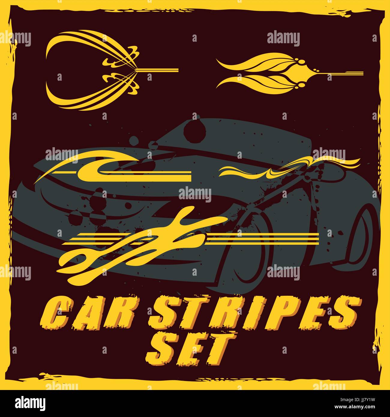 Car stripe design set to print and cut on vinyl Stock Vector Image