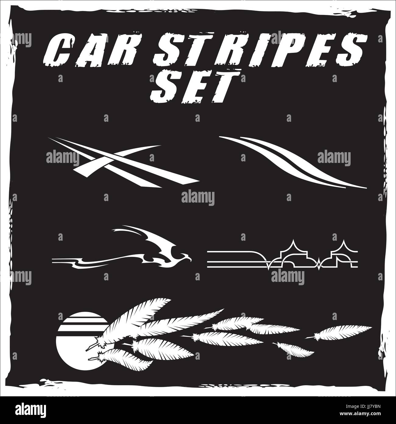 Car stripe design set to print and cut on vinyl Stock Vector Image