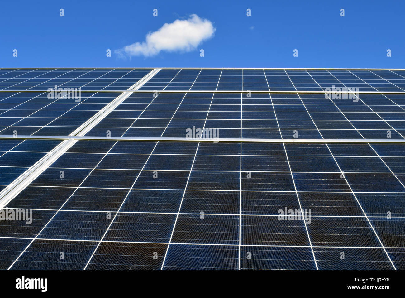 Close up of solar panel. Low angle view. Stock Photo