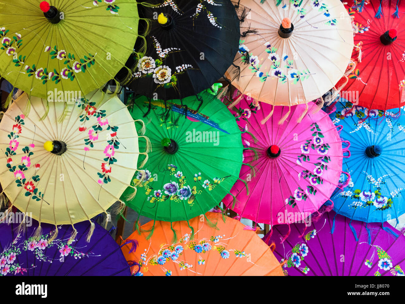 Traditional Burmese umbrellas, Mandalay region, Myanmar Stock Photo - Alamy