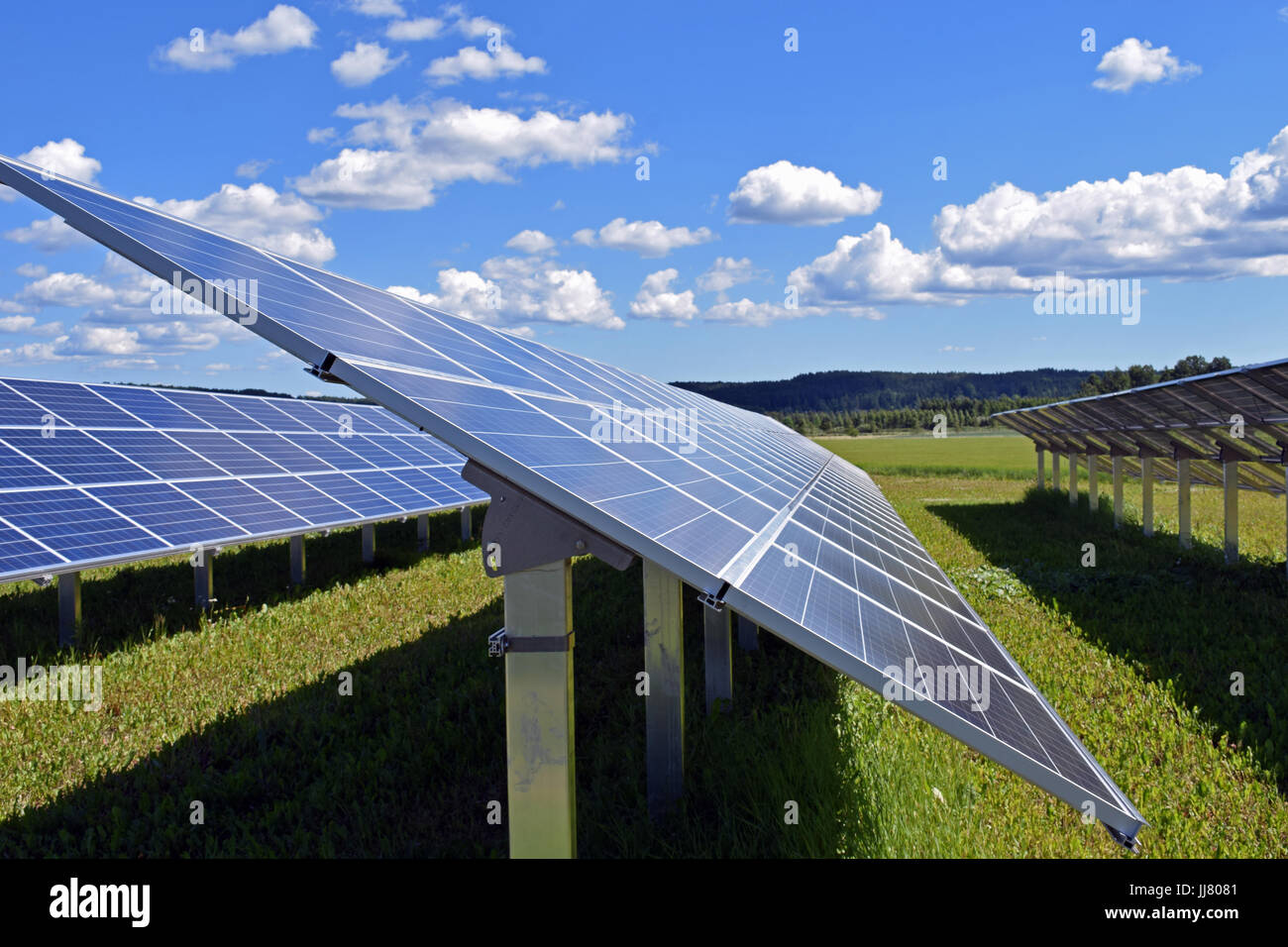 Solar panel side view Stock Photo