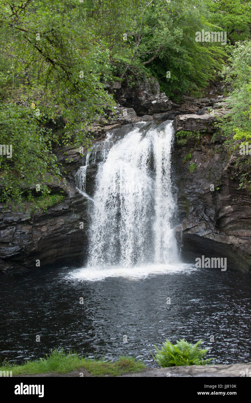 Plodda Falls, Glen Affric, Inverness-shire, Scottish Highlands Stock Photo