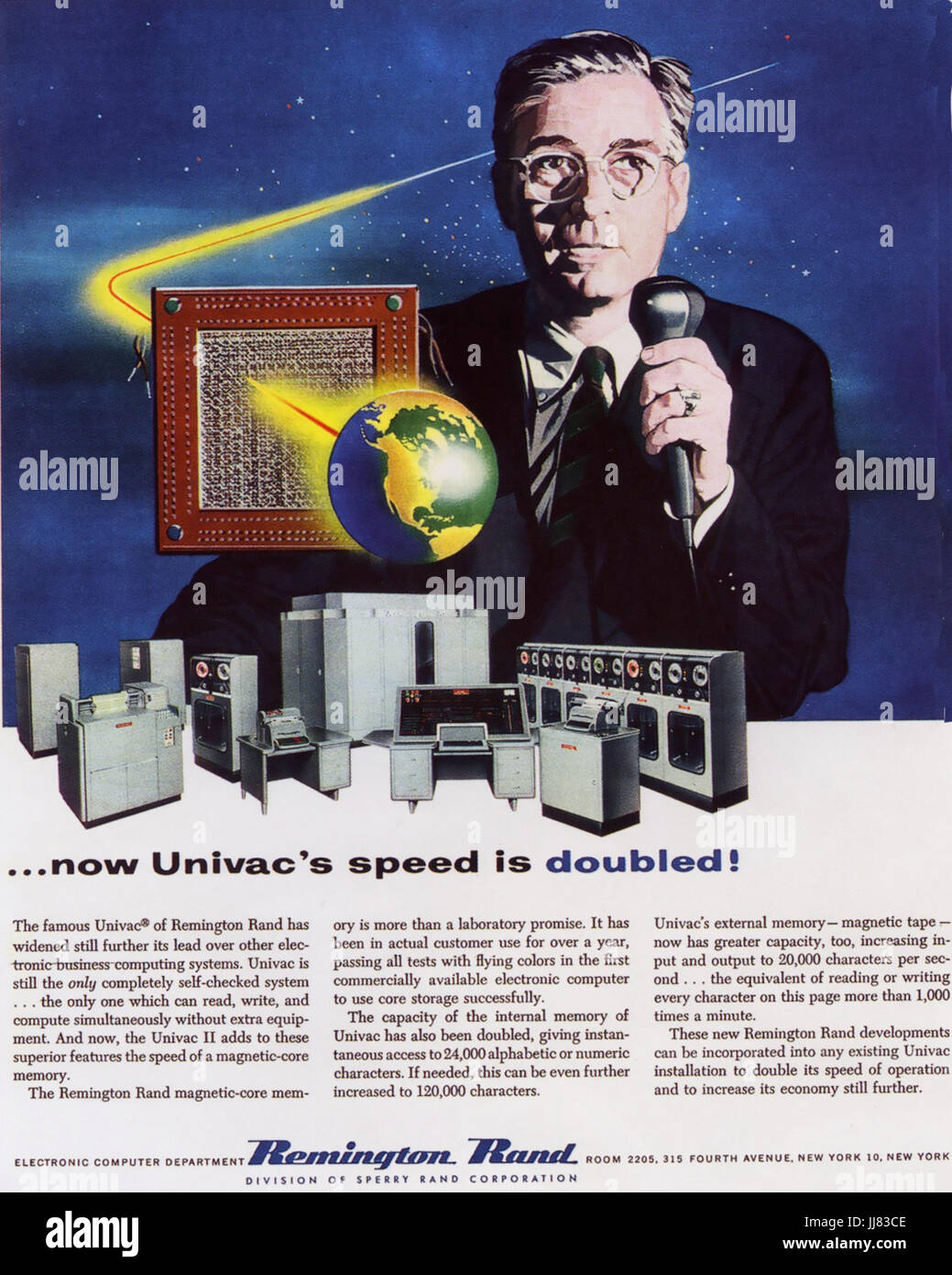 UNIVAC computing advert  1955 Stock Photo