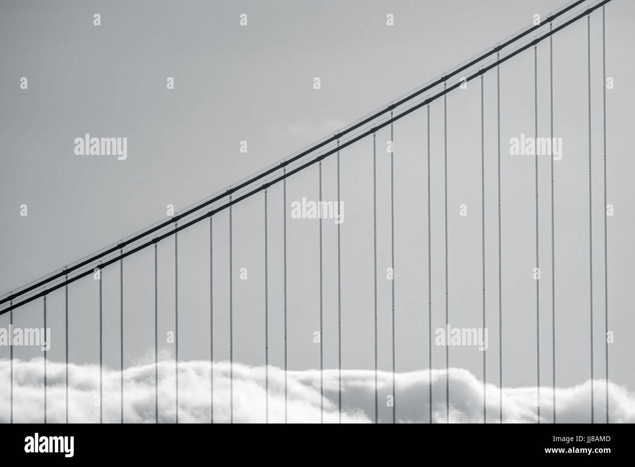 Abstract Detail Of Fog On The Golden Gate Bridge In San Francisco Stock Photo