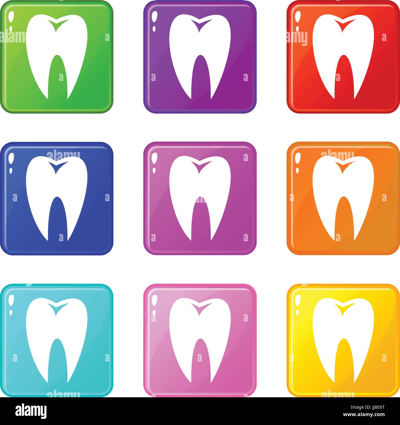 Tooth icons 9 set Stock Vector Image & Art - Alamy