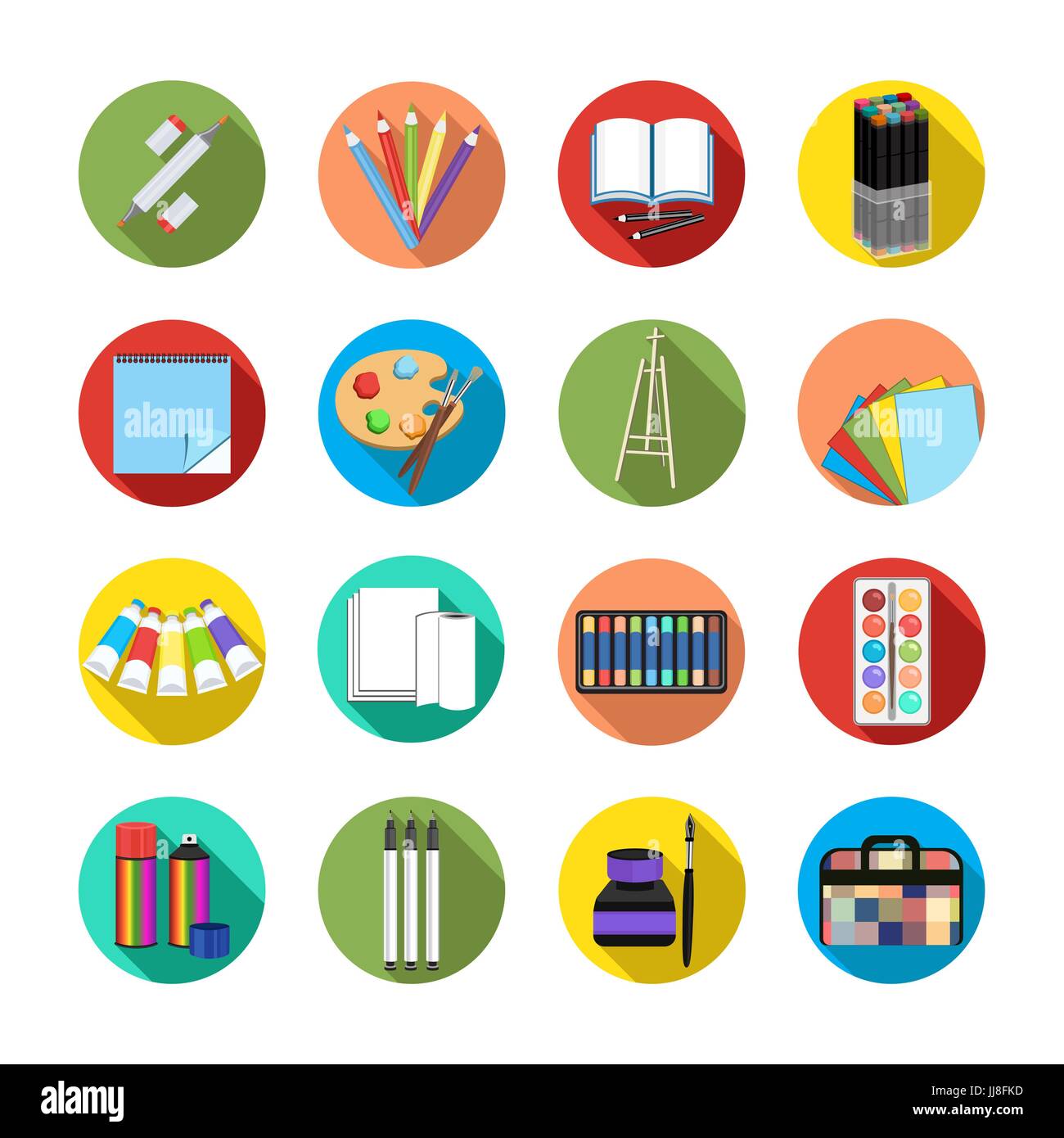 Art supplies collection Stock Vector Images - Alamy
