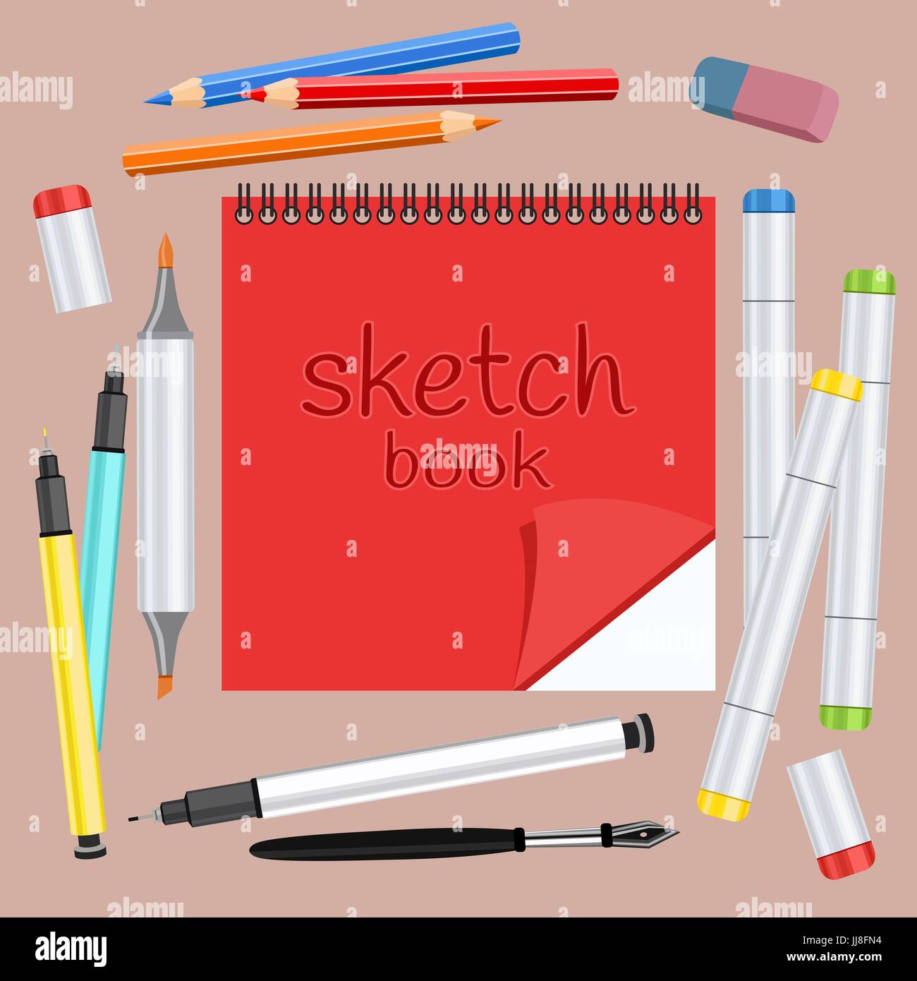 https://c8.alamy.com/comp/JJ8FN4/realistic-art-supplies-set-art-materials-sketchbook-art-marker-with-JJ8FN4.jpg