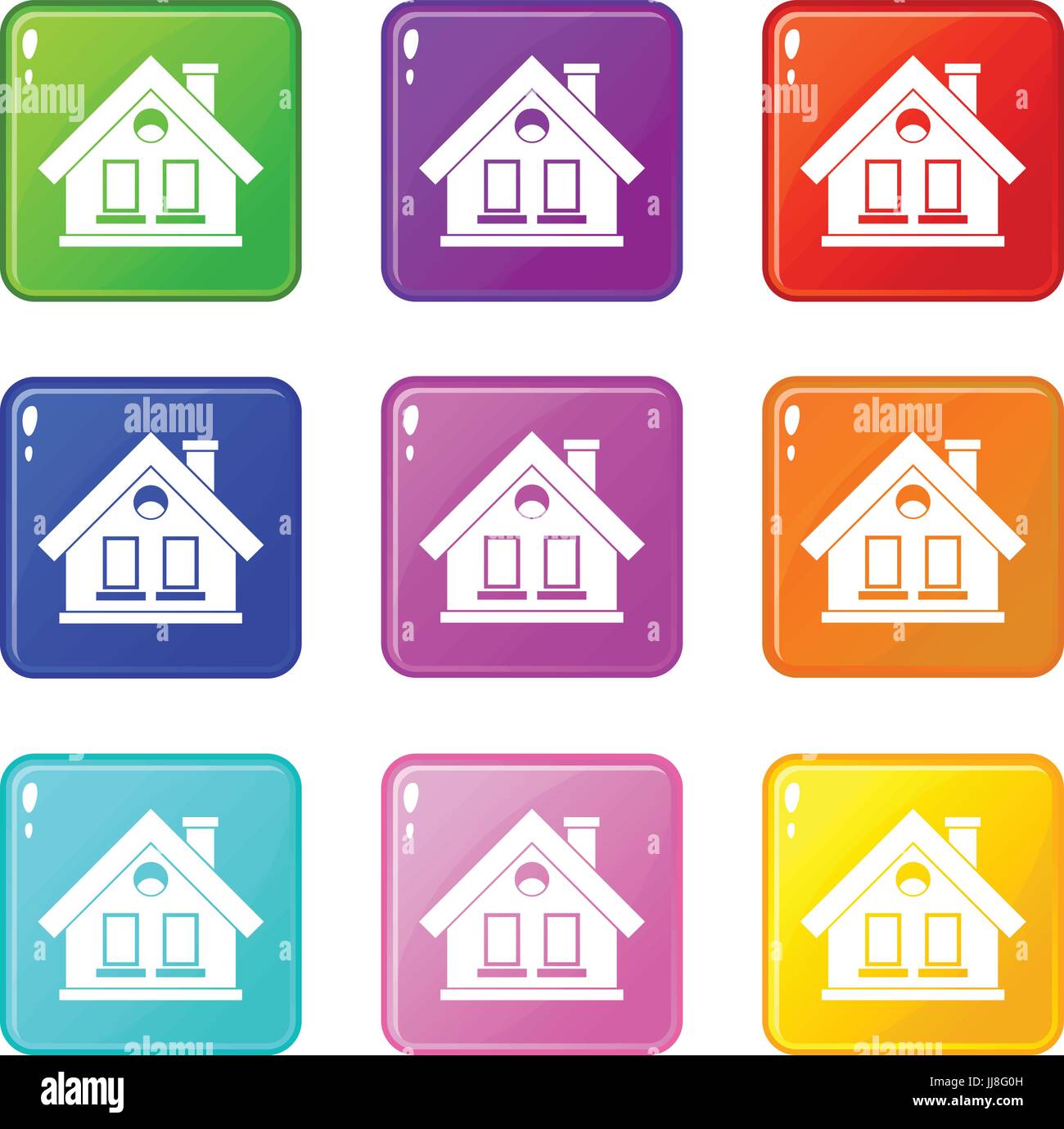 House icons 9 set Stock Vector Image & Art - Alamy