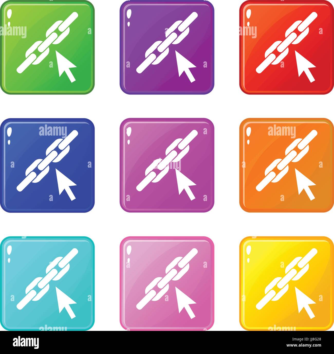 Chain link icons 9 set Stock Vector Image & Art Alamy