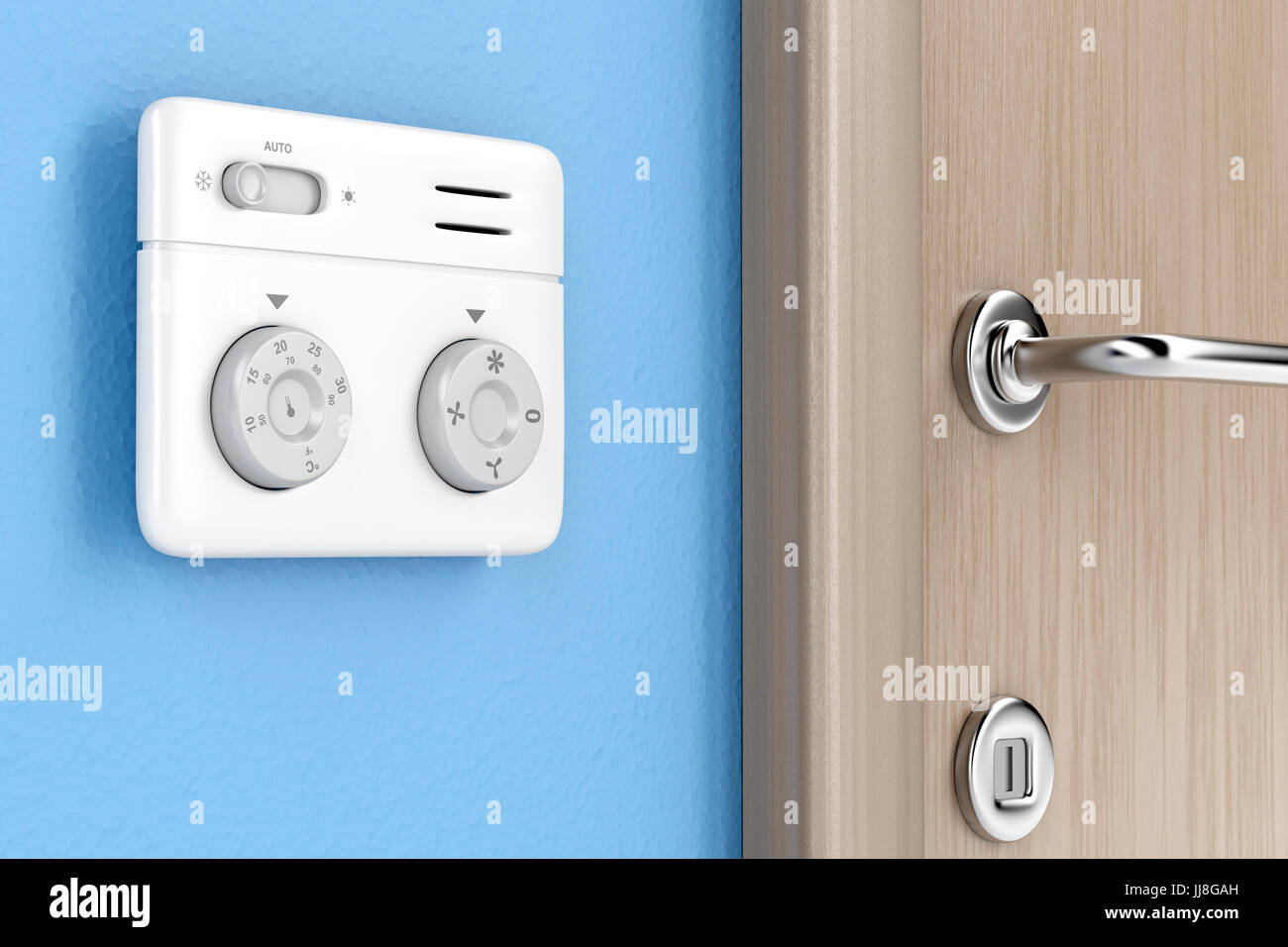 Air conditioner control unit on the wall Stock Photo Alamy