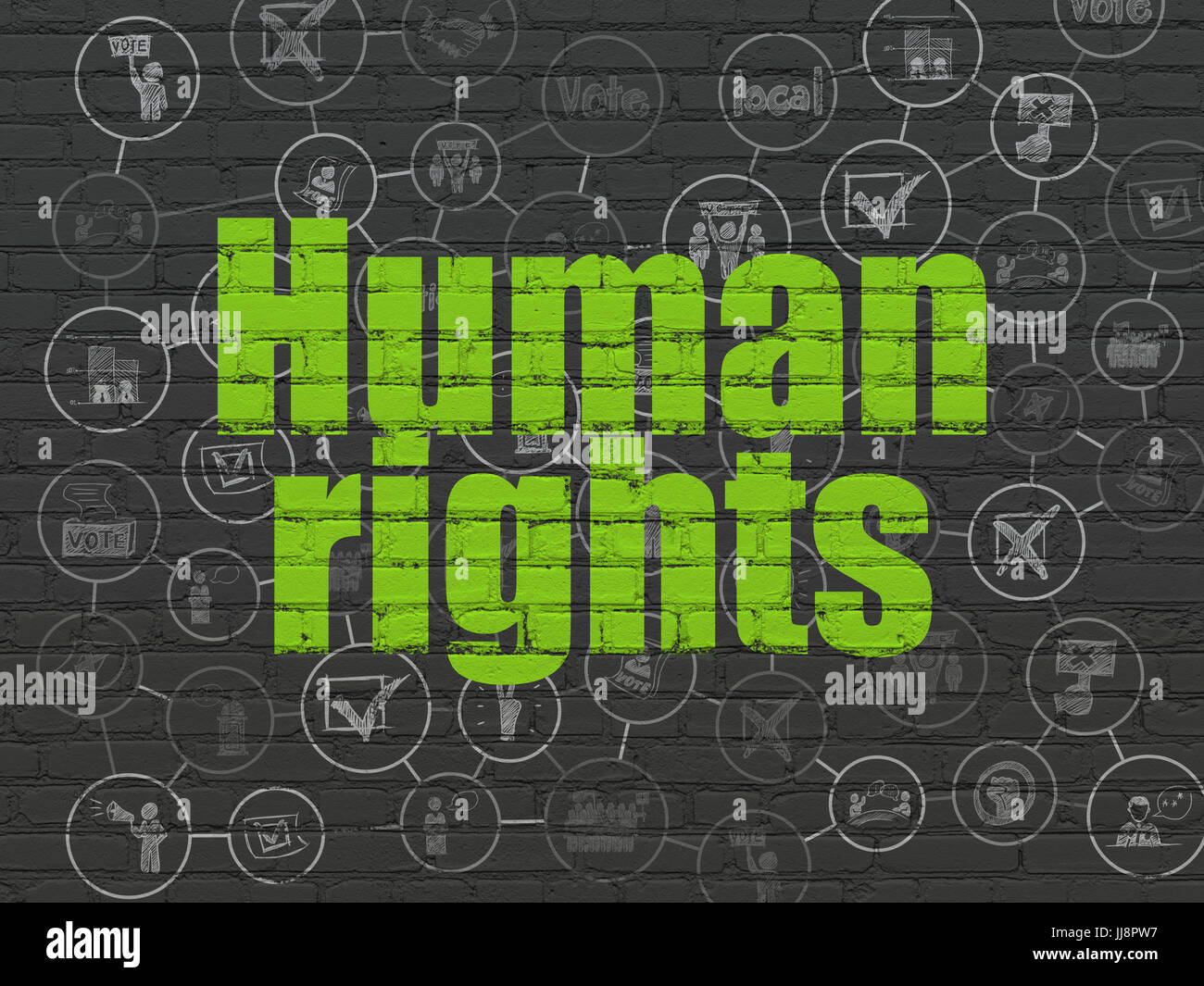 Political concept: Human Rights on wall background Stock Photo - Alamy
