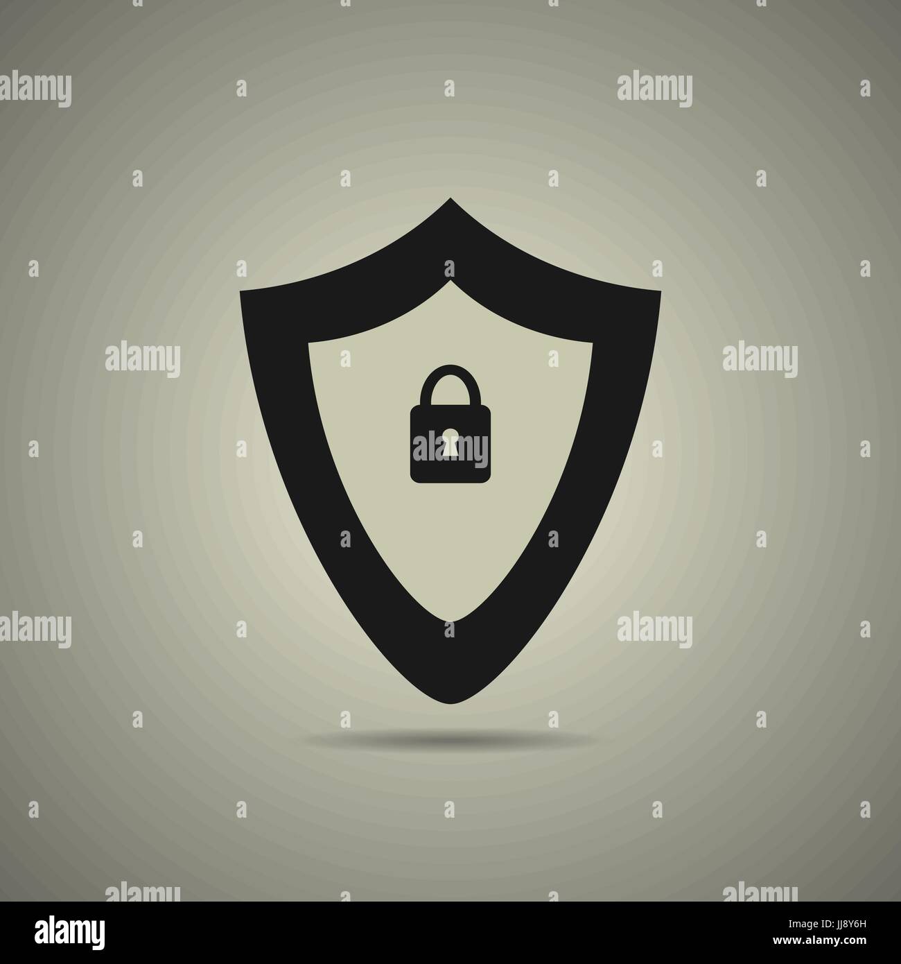 Protection icon in black and white style, isolated Stock Vector Image ...