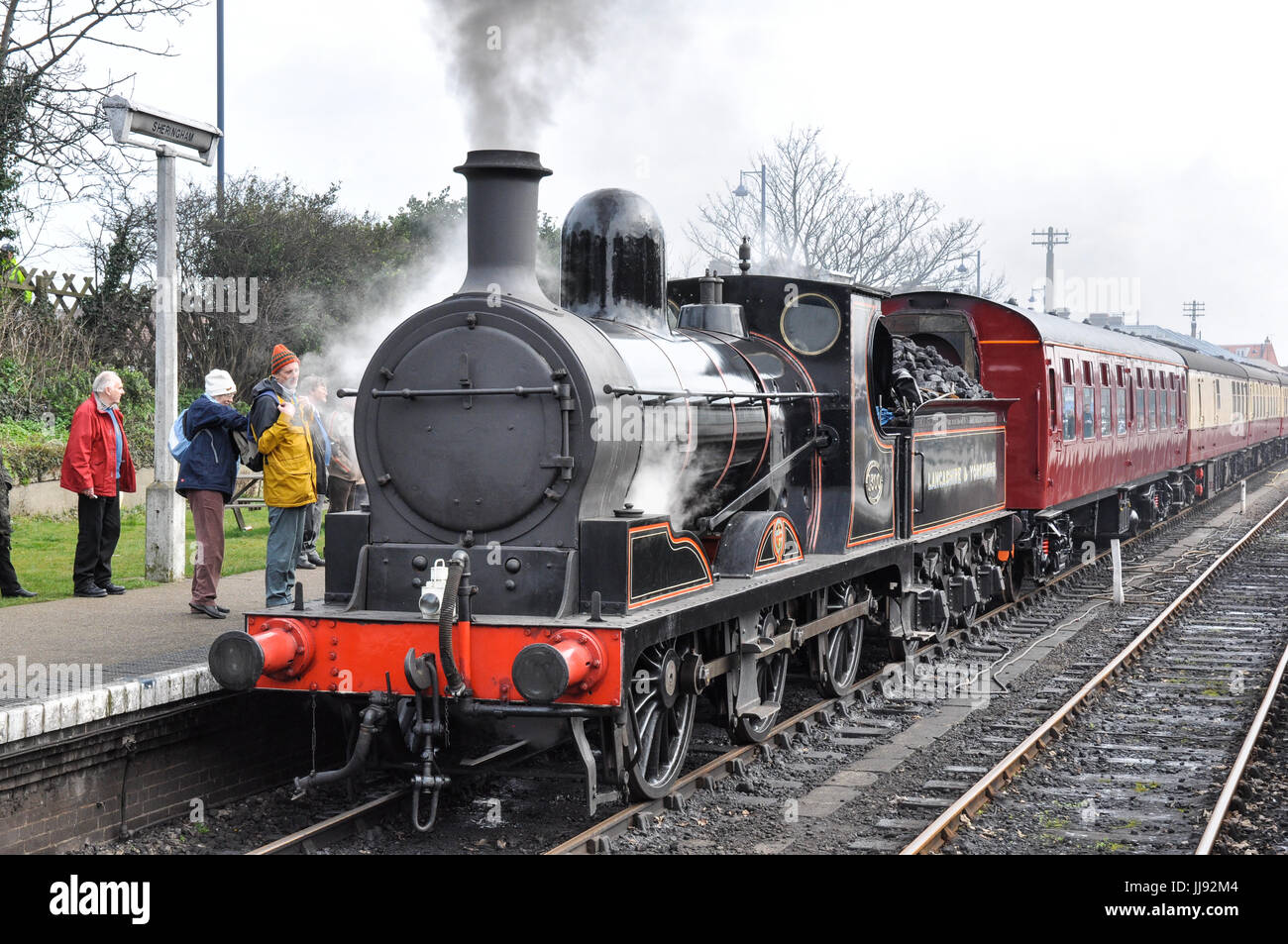 L&YR loco 1300, built in 1896 (later LMS 12322 and BR 52322) at Sheringham on the North Norfolk Railway, England, UK Stock Photo