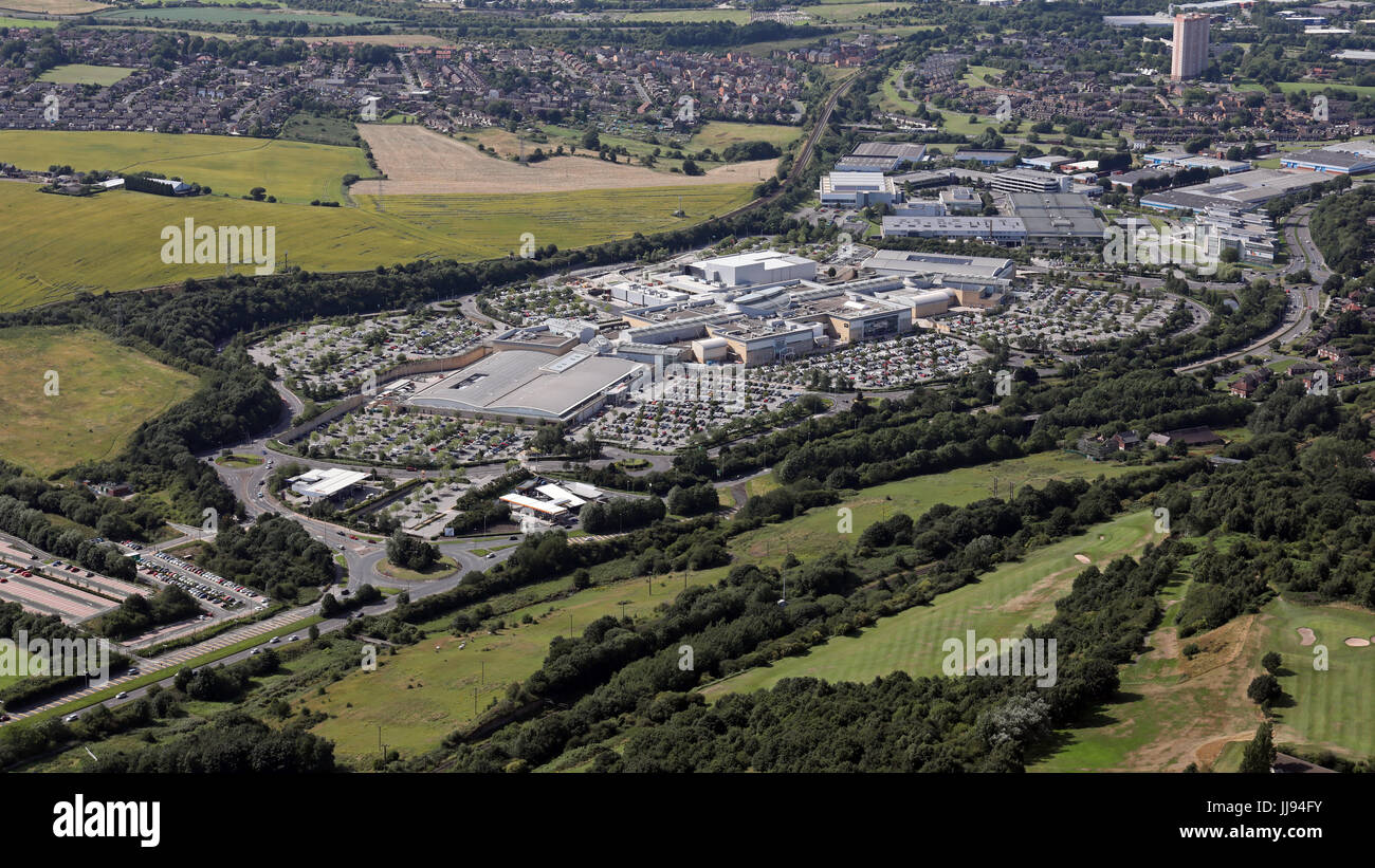 aerial view of the White Rose Shopping Centre Stock Photo