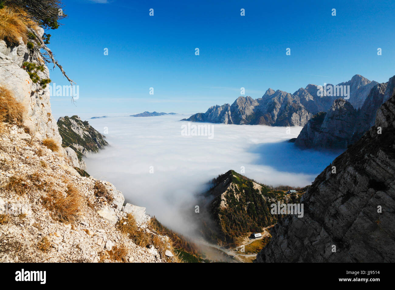 Mountains landscape in Slovenia, Julian alps, Vrsic mountain pass Stock Photo