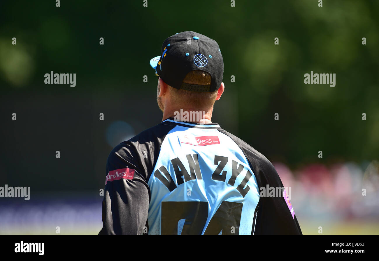 Stiaan van Zyl of Sussex Sharks v Glamorgan in the NatWest T20 blast match at the Arundel Castle ground in West Sussex UK Sunday 9th July 2017 Stock Photo