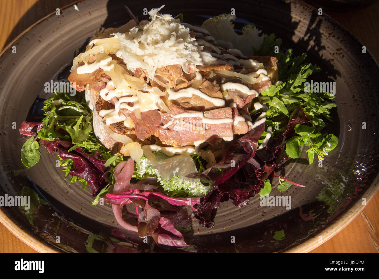 Smoked organic beef brisket at Nomad restaurant, Vancouver, Canada