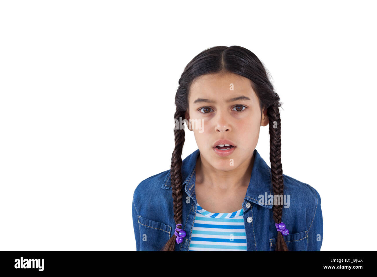 Close-up of cute girl looking at camera Stock Photo - Alamy