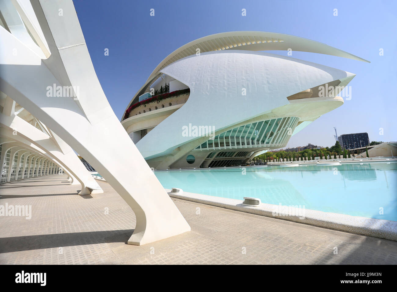 VALENCIA, SPAIN - JULY 24, 2017: The City of Arts and Sciences is an entertainment cultural and architectural complex. Stock Photo