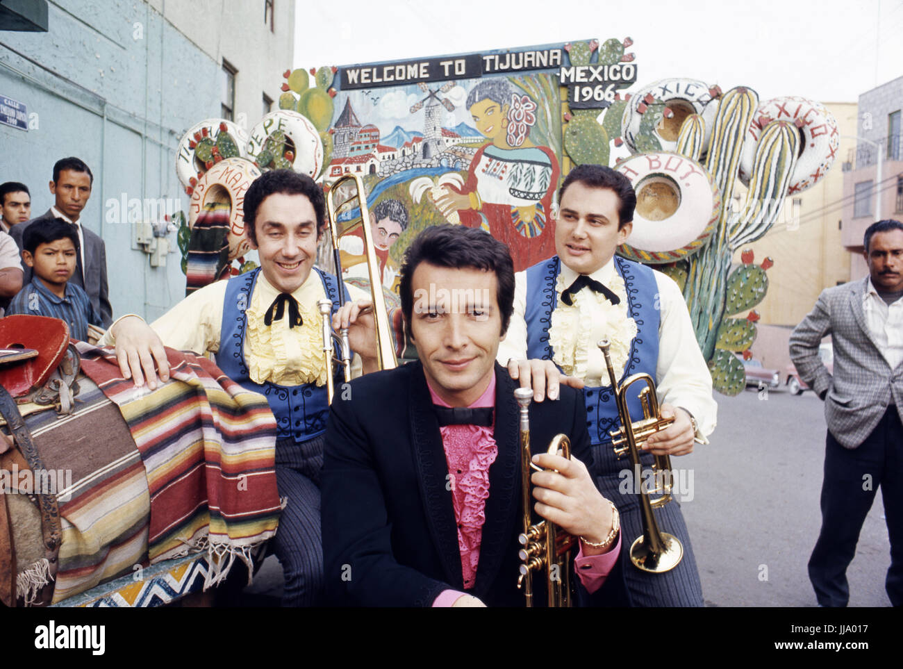 Herb Alpert and the Tijuana Brass performing in the streets of Tijuana