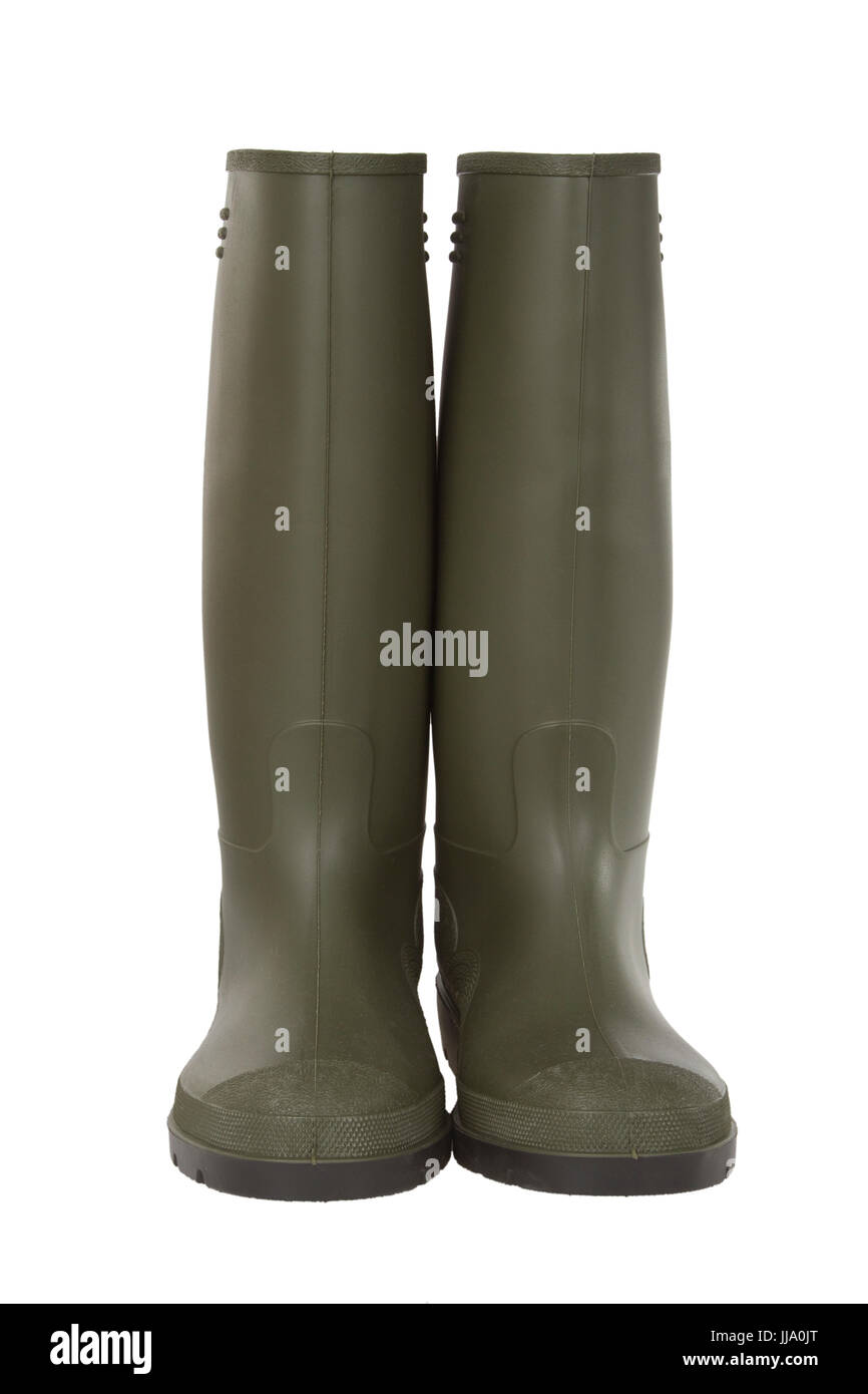 Grenn Rubber Boots isolated on white background Stock Photo - Alamy