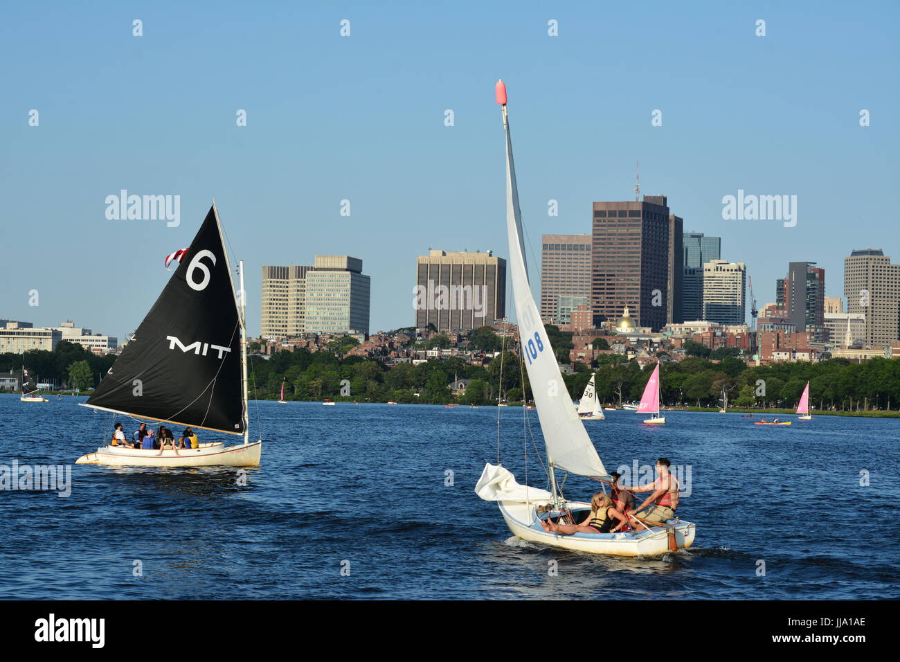 View seen on a boat cruise in the Charles River, Boston Stock Photo Alamy