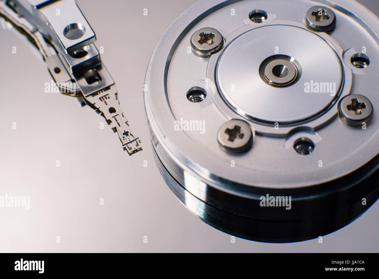 part of a open harddisk Stock Photo