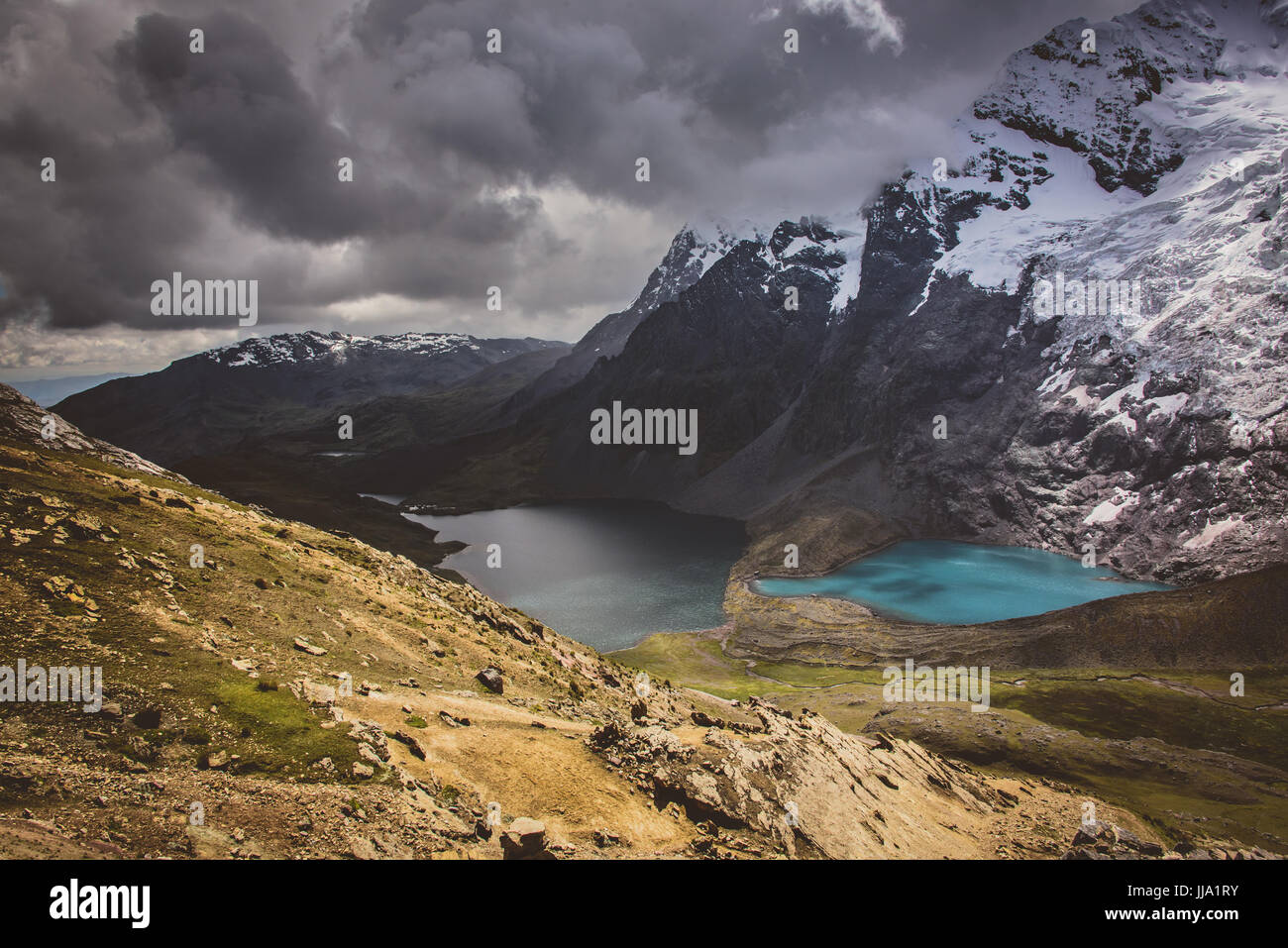 Ausangate glacial mountain range & lakes, Peru Stock Photo